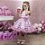 Vestido Infantil Barbie Filme Xadrez Rosa Brilho - Imagem 2