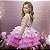 Vestido Infantil Barbie Rosa Brilho e Saia de Tule com Camadas - Imagem 6