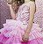 Vestido Infantil Barbie Rosa Brilho e Saia de Tule com Camadas - Imagem 4