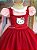 Vestido Infantil Hello Kitty Jardineira Vermelho e Rosa - Imagem 3