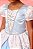 Vestido Infantil Princesa Cinderela Brilho Azul e Branco - Imagem 2