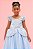 Vestido Infantil Princesa Cinderela Brilho Prata - Imagem 4
