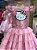 Vestido Infantil Hello Kitty Paetê Rosa - Imagem 2