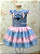 Vestido Infantil Stitch Azul e Rosa - Imagem 1