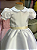 Vestido Infantil Daminha Laura Branco e Champagne - Imagem 3
