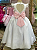 Vestido Infantil Daminha Sofia Branco E Rosa - Imagem 2