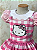 Vestido Infantil Hello Kitty Jardineira Xadrez - Imagem 3
