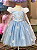 Vestido Infantil Elsa Brilho Bordado - Imagem 1