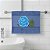 Toalha de Mão / Lavabo / Visita Azul Marinho - Pintada à Mão - Rosa Azul - Imagem 8