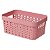 Caixa Organizadora rattan 4,5L com tampa rosa - Imagem 2