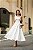 Vestido Midi Branco Crepe Elegance | Ideal para Noivas, Noivados e Eventos Especiais - Imagem 1