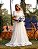 Vestido de noiva longo off white com tule poá, festa de casamento, casamento civil, batizado - Imagem 1