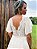 Vestido de noiva longo costas nua manga babado com tule - Imagem 3
