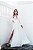Vestido de noiva branco simples com decote V e manga longa - Imagem 2