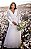 Vestido de noiva longo manga longa com decote V - Imagem 1