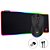 Kit Mouse Gamer Hibrido RGB Sem Fio Mousepad Grande Com Led - Imagem 1