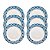 Kit 06 Pratos Rasos Decorados Melamina 25cm Branco - 1010COR - Imagem 1