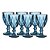 Jogo de taça Diamond de Vidro Azul 300ML Diamante 6pcs - Imagem 3