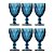 Jogo de taça Diamond de Vidro Azul 300ML Diamante 6pcs - Imagem 4