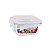 Pote Vidro Hermético Trava Quadrado 320ml Marmita Sobremesa - Imagem 1