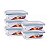 Conjunto 5 Potes Vidro Hermético Marmita Mantimentos 1040ml - Imagem 1