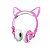 Fone de ouvido Gatinho Exbom HF-C22 Rosa e Branco - Imagem 1