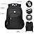 Mochila  Porta Squeeze, Notebook 15,6 Reforçada Antifurto Preta - Bazarou - Imagem 2