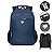 Mochila Escolar Porta Notebook e Squeeze Poliéster Azul - Imagem 1