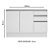 Balcão Gabinete de Pia Armário de Cozinha 120 cm 2 Portas e 3 Gavetas Branco Glamy Madesa - Imagem 4