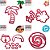 Kit 4 Cortadores Moana Logo Flor Coqueiro - Imagem 3
