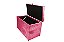 Puff Baú Retangular Estofado Com Pistão á Gás Para Sala, Quarto e recepção - Rosa Pink - Imagem 3