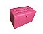 Puff Baú Retangular Estofado Com Pistão á Gás Para Sala, Quarto e recepção - Rosa Pink Corino - Imagem 1