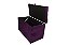 Puff Baú Retangular Estofado Com Pistão á Gás Para Sala, Quarto e recepção - Roxo - Imagem 5
