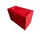 Puff Baú Retangular Estofado Com Pistão á Gás Para Sala, Quarto e recepção - Vermelho Corino - Imagem 4