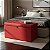 Puff Baú Retangular Estofado Com Pistão á Gás Para Sala, Quarto e recepção - Vermelho Corino - Imagem 1