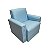 Mini Sofá Poltrona Infantil Estofado - Azul Claro Corino - Imagem 1