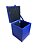 Puff Baú Estofado Quadrado Mari 36cm  - Azul Royal Corino - Imagem 4