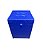 Puff Baú Estofado Quadrado Mari 36cm  - Azul Royal Corino - Imagem 2