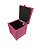 Puff Baú Estofado Quadrado Mari 36cm - Rosa Pink Corino - Imagem 3