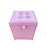 Puff Baú Estofado Quadrado Mari 36cm - Rosa Claro Corino - Imagem 2