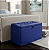 Puff Baú Retangular Estofado Com Pistão á Gás Para Sala, Quarto e recepção - Azul Royal Corino - Imagem 1