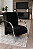 Poltrona Decorativa Com Braços em Alumínio Para Sala, Recepção e Escritórios - Preto Corino - Imagem 1