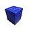 Puff Baú Quadrado Estofado 1 lugar 40x40cm - Azul Royal Corino - Imagem 2