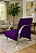 Poltrona Decorativa Com Braços em Alumínio Para Sala, Recepção e Escritórios - Roxo - Imagem 1
