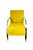 Poltrona Decorativa Com Braços em Alumínio Para Sala, Recepção e Escritórios - Amarelo - Imagem 2