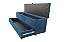Recamier Puff Baú Sapateira Com Gaveta 1,58 cm Para Cama Box Queen Size - Azul Aço - Imagem 1