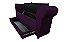 Recamier Puff Baú Sapateira Com Braços e Gaveta 1,38 cm Para Cama Box Padrão - Roxo - Imagem 1