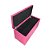 Puff Baú Estofado Retangular 1 metro Para Sala, Quarto e Recepção - Rosa Pink Corino - Imagem 2