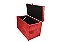 Puff Baú Retangular Estofado Com Pistão á Gás Para Sala, Quarto e recepção - Vermelho - Imagem 3