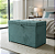 Puff Baú Retangular Estofado Com Pistão á Gás Para Sala, Quarto e recepção - Azul Tiffany - Imagem 1